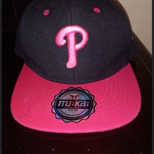 Pink n Black Philly's hat